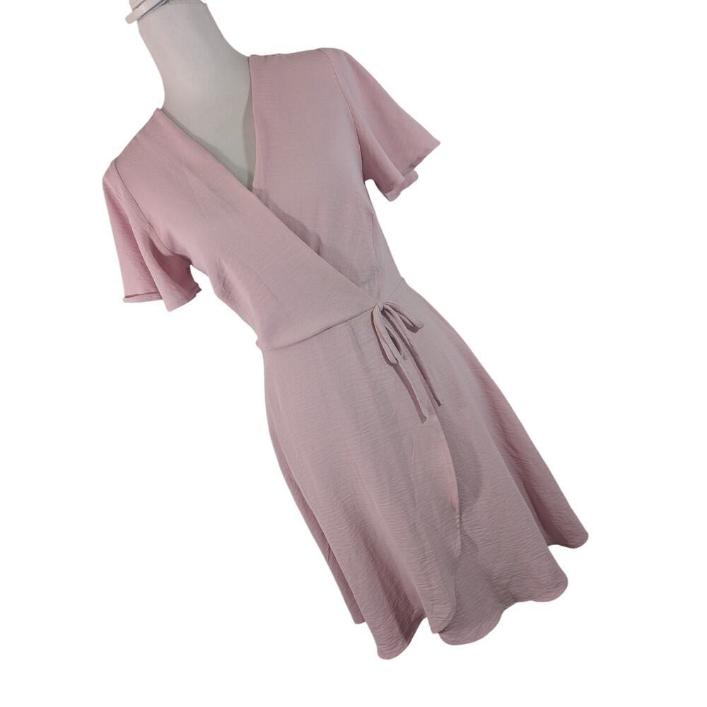 MONTEAU, LOS ANGELES! ULTRA SWEET PINK, LIGHTWEIGHT TEXTURED TIE WAIST DRESS! S